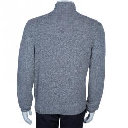Pre Owned Loro Piana Men's Grey Baby Cashmere Bomber Cardigan L