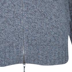 Pre Owned Loro Piana Men's Grey Baby Cashmere Bomber Cardigan L