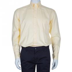 Pre Owned Loro Piana Yellow Andre Cotton Shirt M