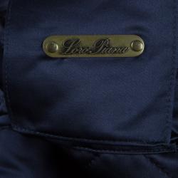 Pre Owned Loro Piana Navy Blue Herringbone Cashmere Winter Sports Jacket L