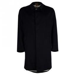Pre Owned Loro Piana Black Cashmere Storm System Coat L