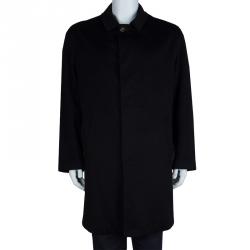 Pre Owned Loro Piana Black Cashmere Storm System Coat L
