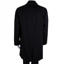 Pre Owned Loro Piana Black Cashmere Storm System Coat L