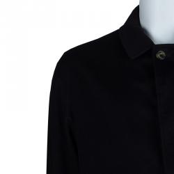 Pre Owned Loro Piana Black Cashmere Storm System Coat L