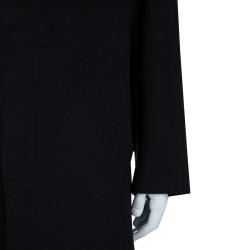 Pre Owned Loro Piana Black Cashmere Storm System Coat L