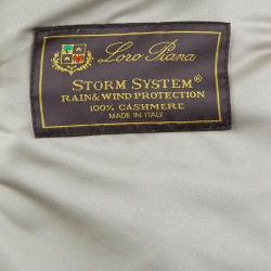 Pre Owned Loro Piana Black Cashmere Storm System Coat L