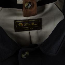 Pre Owned Loro Piana Black Cashmere Storm System Coat L