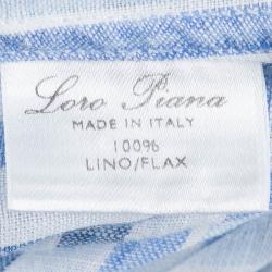 Pre Owned Loro Piana Blue Striped Linen Long Sleeve Button Front Shirt S