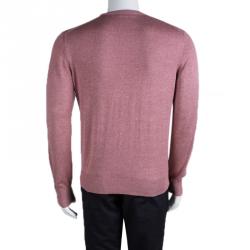 Pre Owned Loro Piana Pastel Pink Silk Knit Crewneck Sweater S