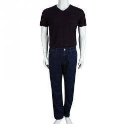 Pre Owned Loro Piana Indigo Dark Wash Denim Straight Fit Jeans XL