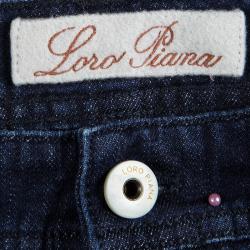Pre Owned Loro Piana Indigo Dark Wash Denim Straight Fit Jeans XL