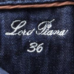 Pre Owned Loro Piana Indigo Dark Wash Denim Straight Fit Jeans XL