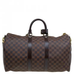 Louis Vuitton Damier Ebene Canvas Keepall Bandouliere 45