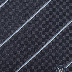 Pre Owned Louis Vuitton Charcoal Grey Silk Ecu Tie