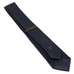 Pre Owned Louis Vuitton Dark Grey Silk Monogramissime Tie