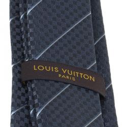 Pre Owned Louis Vuitton Anthracite Grey Silk Ecu Tie