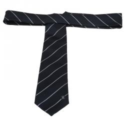 Pre Owned Louis Vuitton Black Silk Ecu Tie