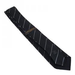 Pre Owned Louis Vuitton Black Silk Ecu Tie