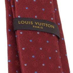 Pre Owned Louis Vuitton Red Silk LV Circle Dots Tie