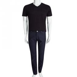 Pre Owned Louis Vuitton Navy Blue Slim Fit Pants  M