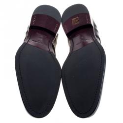 Pre Owned Louis Vuitton Black Brogue Leather Trading Lace Up Derby Size 42.5