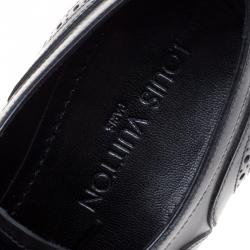 Pre Owned Louis Vuitton Black Brogue Leather Trading Lace Up Derby Size 42.5