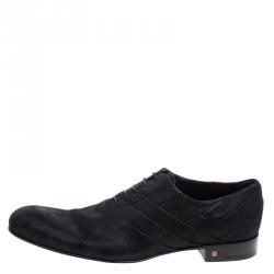 مملوكة مسبقًا Louis Vuitton Black Suede Lace Up Oxfords Size 44