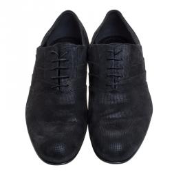 مملوكة مسبقًا Louis Vuitton Black Suede Lace Up Oxfords Size 44