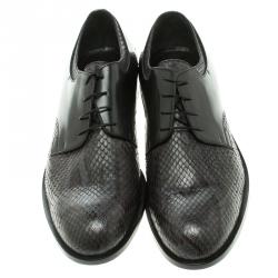 Pre Owned Louis Vuitton Two Tone Python Leather Lace Up Derby Size 43