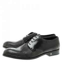 Pre Owned Louis Vuitton Two Tone Python Leather Lace Up Derby Size 43