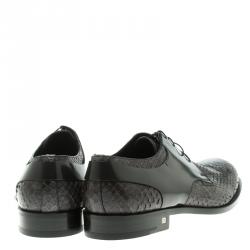 Pre Owned Louis Vuitton Two Tone Python Leather Lace Up Derby Size 43
