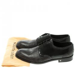 Pre Owned Louis Vuitton Two Tone Python Leather Lace Up Derby Size 43