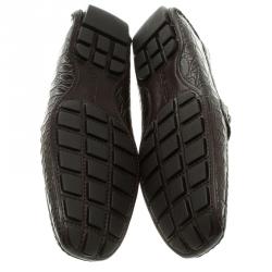 Pre Owned Louis Vuitton Brown Alligator Leather Monte Carlo Moccasins Size 41.5