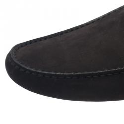 Louis Vuitton Brown Nubuck Hockenheim Loafers Size 46