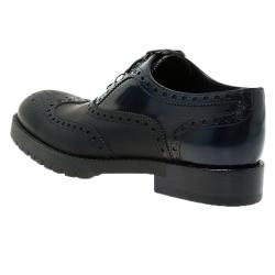 Pre Owned حذاء أوكسفوردز لوي فيتون بروغ جلد لامع ثنائي اللون مقاس 41