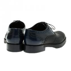 Pre Owned حذاء أوكسفوردز لوي فيتون بروغ جلد لامع ثنائي اللون مقاس 41