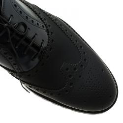 Pre Owned حذاء أوكسفوردز لوي فيتون بروغ جلد لامع ثنائي اللون مقاس 41