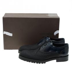 Pre Owned حذاء أوكسفوردز لوي فيتون بروغ جلد لامع ثنائي اللون مقاس 41