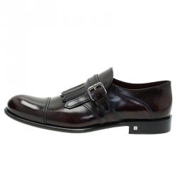 Louis Vuitton Burgundy Leather Norfolk Buckle Shoes Size 41