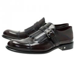 مملوكة مسبقًا Louis Vuitton Burgundy Leather Norfolk Buckle Shoes Size 41