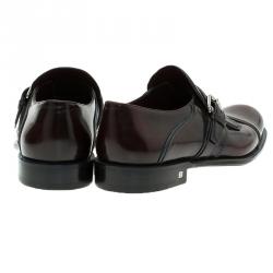 Louis Vuitton Burgundy Leather Norfolk Buckle Shoes Size 41
