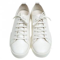 Pre Owned Louis Vuitton White Epi Leather Match Up Sneakers Size 43