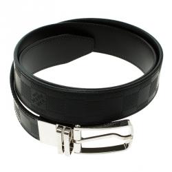 مملوكة مسبقًا حزام لوي فيتون بوسطن جلد نقشة دامييه بوجهين 95 سم