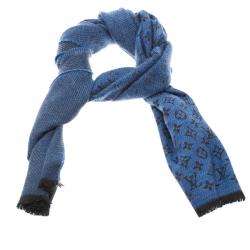 Louis Vuitton Blue Monogrammed Wool Persuasion Stole