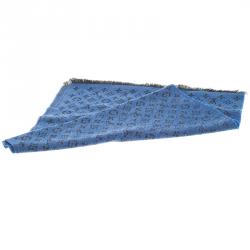 Louis Vuitton Blue Monogrammed Wool Persuasion Stole