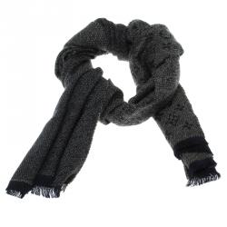 Louis Vuitton Navy Blue Monogrammed Wool Persuasion Stole
