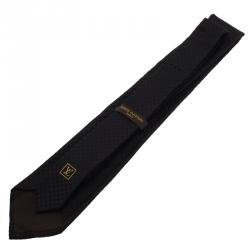 Pre Owned Louis Vuitton Black Petit Damier Tie