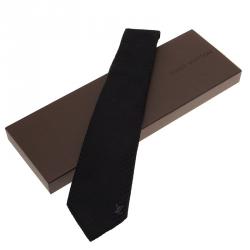 Pre Owned Louis Vuitton Black Petit Damier Tie