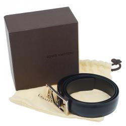 Pre Owned حزام لوي فيتون نيوغرام جلد أسود 100 سم