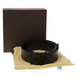 Pre Owned Louis Vuitton Damier Graphite Initials Belt Size 100 CM